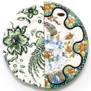 Seletti Hybrid Десертная тарелка Zoe, диаметр - 20 см, цвет - белый, разноцветный, золотой