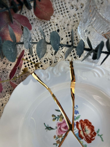 Seletti Kintsugi Тарелка для супа, диаметр - 22 см, цвет - белый, красный, золотой
