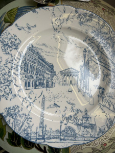 Bernardaud Tout Paris Обеденная тарелка, диаметр - 27 см, цвет - белый, синий
