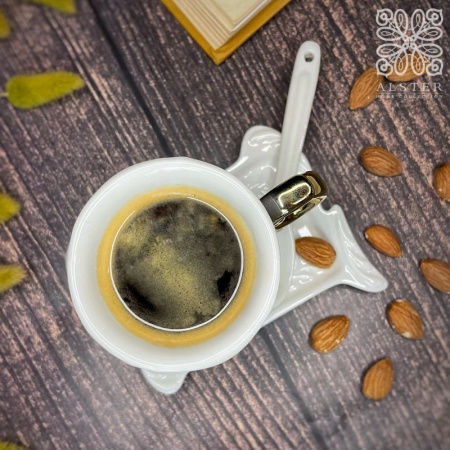 Seletti I-Wares Фарфоровая кофейная пара с ложечкой, размеры: 7х7х7h см, цвет - белый, золотой