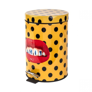 Seletti Toiletpaper Home Металлическое мусорное ведро с педалью, 25х25х39,5h см, желтый