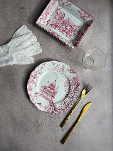 Bernardaud Tout Paris Десертная тарелка, диаметр - 21 см, цвет - белый, розовый