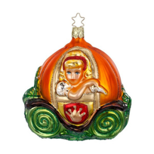 Inge Glas Стеклянная елочная игрушка Карета Золушки, размер - 11,5 см