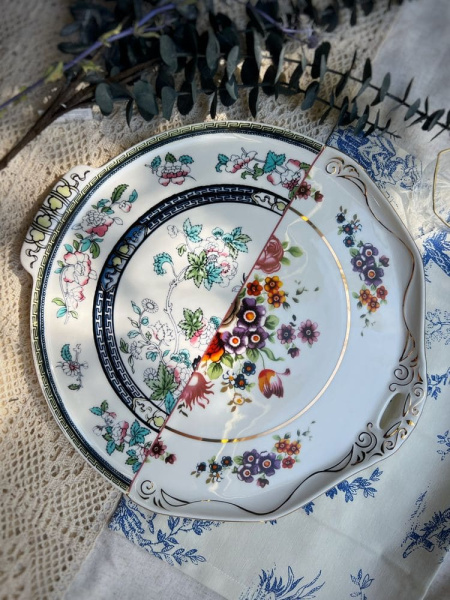 Seletti Hybrid Фарфоровый поднос Dorotea, размеры: 35х35х1,5 см, разноцветный