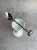 Alessi Dressed Egg Набор для яйца: подставка и ложечка, цвет - белый, сталь