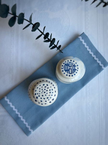 Seletti Classic on Acid Фарфоровый набор для специй Dots & Ginger, цвет - белый, синий