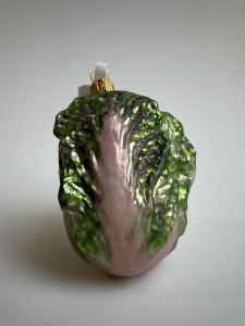 Kruzel Стеклянная елочная игрушка Пекинская капуста, высота - 7,5 см