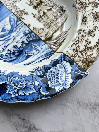 Seletti Hybrid Тарелка для супа Sofronia, диаметр - 25,4 см, белый, синий, коричневый