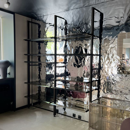 Fiam Remind Стеллаж со стеклянными полками, размеры: 213 х 40 х 260h см, цвет - бронзовый