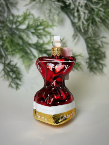 Kruzel Стеклянная елочная игрушка ручной работы Конфета с вишневой начинкой - 7,5 см, цвет - красный