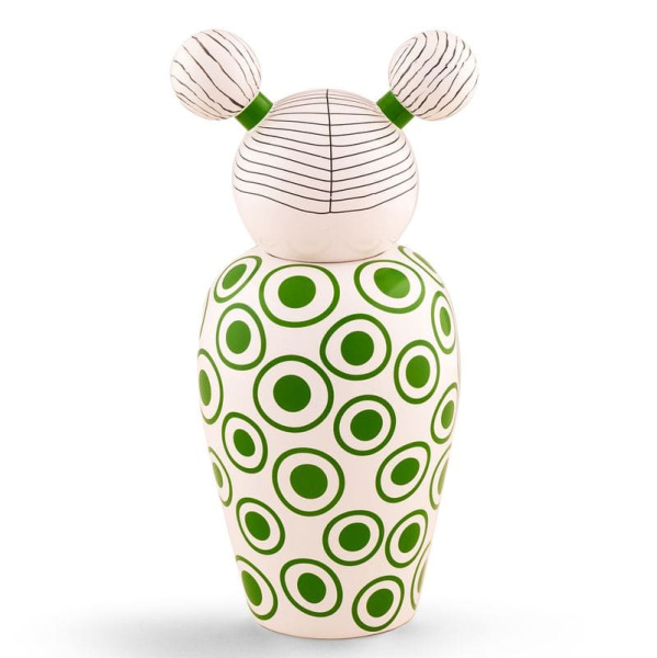 Seletti Le Canopie Декоративная ваза с крышкой Izumi, размеры: 17,5х17,5х36,5 см, белый, зеленыйSele