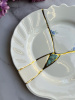 Seletti Kintsugi Десертная тарелка, диаметр - 21 см, цвет - белый, голубой, синий, золотой