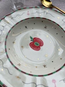 Bitossi Home Passion Fruit Суповая тарелка с декором Mela (яблоко), диаметр - 23 см
