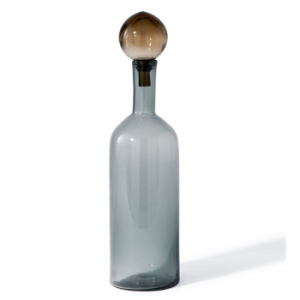 Pols Potten Bubbles & Bottles Chic Стеклянная бутылка с крышкой, 13х13х44h см, цвет- серый, коричнев