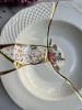 Seletti Kintsugi Фарфоровая суповая тарелка, диаметр - 22 см, цвет - белый, красный, золотой