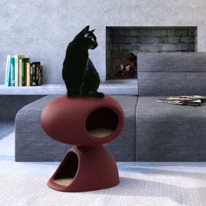 Qeeboo Cat cave Домик для кота, размеры: 51х42х57 см, цвет - бордовый
