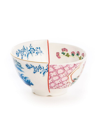 Seletti Hybrid Фарфоровая пиала Cloe, размеры: 10,5х10,5х5,7 см, цвет - белый, синий, розовый