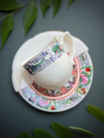Seletti Hybrid Tamara Фарфоровая кофейная пара для эспрессо, цвет - белый, разноцветный