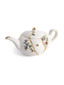 Seletti Kintsugi Фарфоровый заварочный чайник, размеры: 26х15,4х10,9h см, цвет - белый, золотой