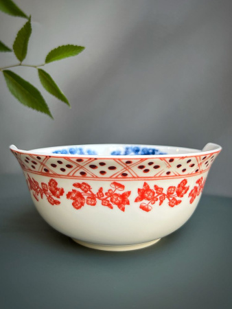 Seletti Hybrid Миска для хлопьев Eutropia, размеры: 15,2х15,2х6,7h см, цвет - белый, красный, синий