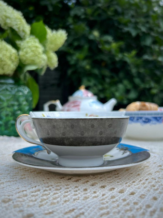 Seletti Hybrid Фарфоровая чайная пара Kerma, 10,5х10,8х5,7 см, цвет - белый, коричневый, синий