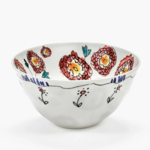 Serax Marni Midnight Flowers Набор из 2-х пиал с рисунокм Anemone Milk MF, диаметр - 24 см, 500 мл