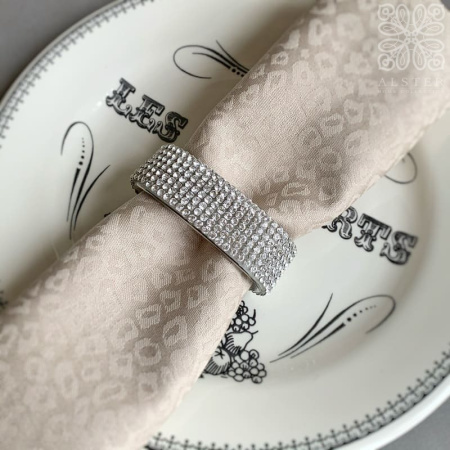 Sophie Villepigue Фарфоровое кольцо для салфетки с кристаллами, 7х2х4 см, белый