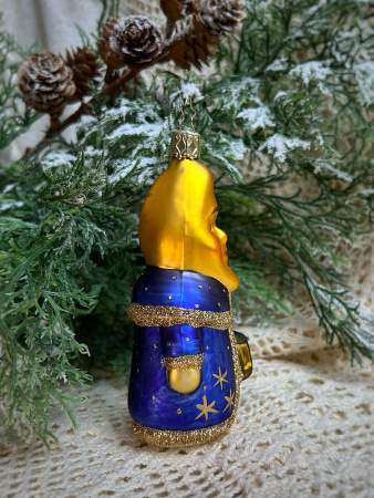 Inge Glas Стеклянная елочная игрушка Отец - Месяц, размеры - 12 см