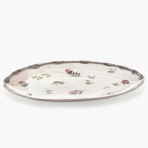 Serax Marni Midnight Flowers Овальный поднос с рисунком Mirtillo Nude MF, размеры: 35х22,5х2,1 см