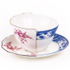 Seletti Hybrid Фарфоровая чайная пара Zenobia, 10,5х10,8х5,7 см, цвет - белый, зеленый, сиреневый