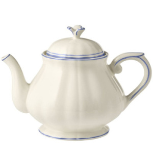 Gien Filet Bleu Чайник из французского фаянса, объем - 1,1 л, цвет - белый