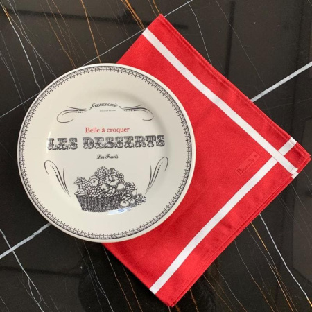 Beauville Serviette Сервировочная салфетка, 52х52 см, красный/белый