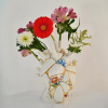 Seletti Love in Bloom Ваза Сердце с подставкой, 25 см, белый, синий, красный,золотой