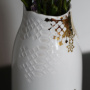 Rosenthal Landscape Фарфоровая ваза с золотым орнаментом, 9х9х25 см, белый