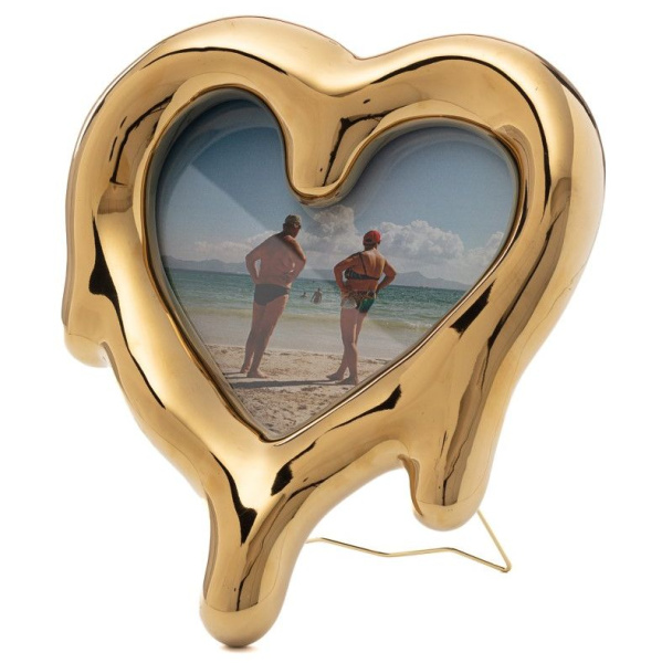 Seletti Melted Heart Фоторамка или зеркало Растаявшее сердце, размеры: 35х30h см, цвет - золотой