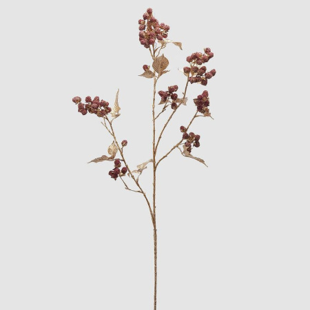 EDG Декоративная ветвь Малина, высота - 107 см, цвет - красный, золотой