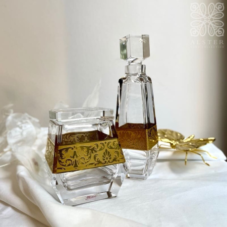 Moser Емкость для парфюма, 16 см, прозрачный/золотой