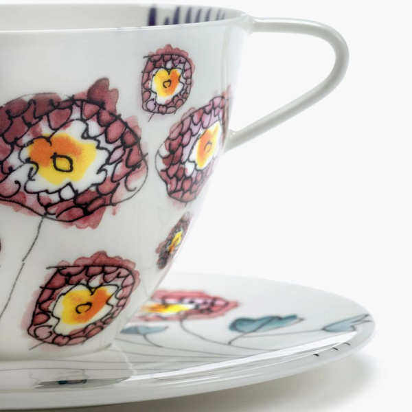 Serax Marni Midnight Flowers Набор из 2-х кофейных пар с рисунком Anemone Milk MF, объем - 200 мл