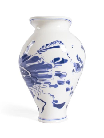 Seletti Classics on Acid Фарфоровая ваза Floral Delft, размеры: 19х19,5х30 h см, цвет - белый, синий
