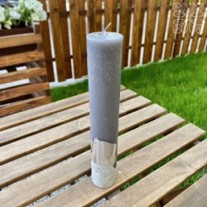 Izi Standard Silver Декоративная свеча, 5х28 см, cветло-серый/серый/серебрянный