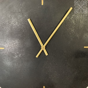 Light & Living Moreno Настенные часы из черного мрамора с металлическими стрелками, диаметр - 43 см