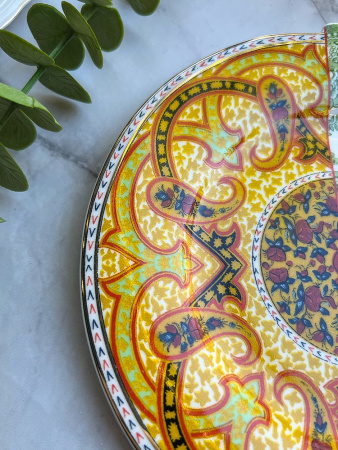 Seletti Hybrid Десертная тарелка Sravasti, диаметр - 20 см,  цвет - белый, желтый, зеленый