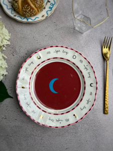 Bitossi Home Passion Fruit Десертная тарелка с декором Luna (Луна), диаметр - 20,5 см