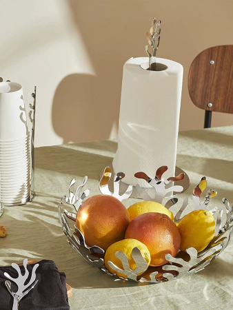 Alessi Mediterraneo Металлическое блюдо для фруктов, размеры: 25х25х9h см, полированная сталь