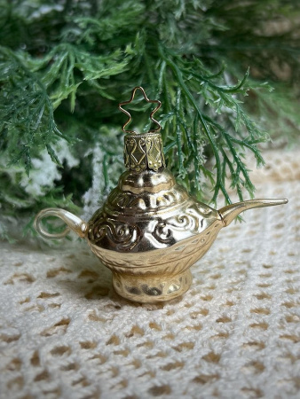 Inge Glas Стеклянная елочная игрушка Волшебная лампа Аладдина, размер - 5,5 см