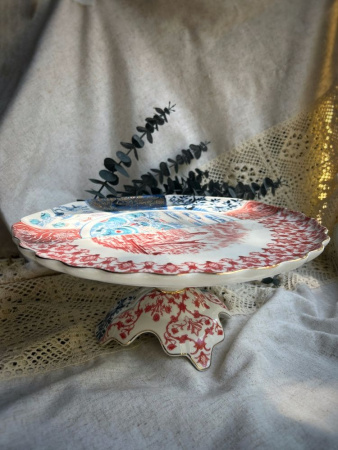 Seletti Hybrid Фарфоровая подставка для торта Moriana, 32,5*32,5*14 см, разноцветный