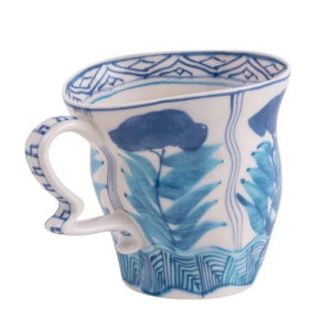 Seletti Classics on Acid Кружка Sake Flower, размеры: 11,5х8,5х8,5h см, цвет - белый, синий