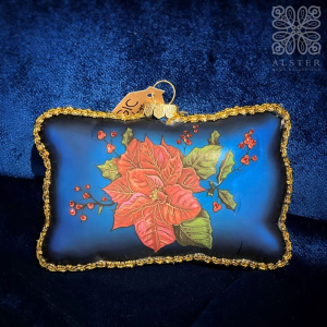 Inge Glas Magic Стеклянная елочная игрушка Синяя подушка, размер - 7 см