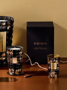 EDION Ароматическая свеча с ароматом №7 Woods Harmony, вес - 300г, цвет - черный с золотом