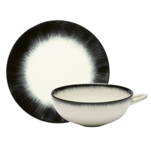 Serax De Набор из 2 фарфоровых чайных пар, объем - 200 мл, цвет - белый, черный